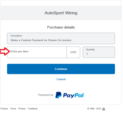 Enter Custom Payment Amount